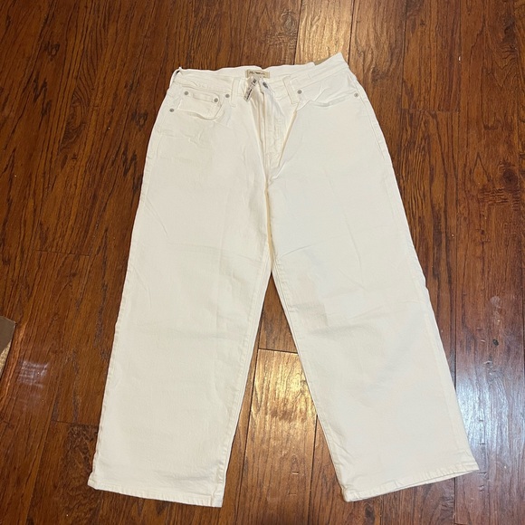 Madewell Denim - Madewell Petite Perfect Vintage Wide Leg Crop Jeans Tile White size 30P